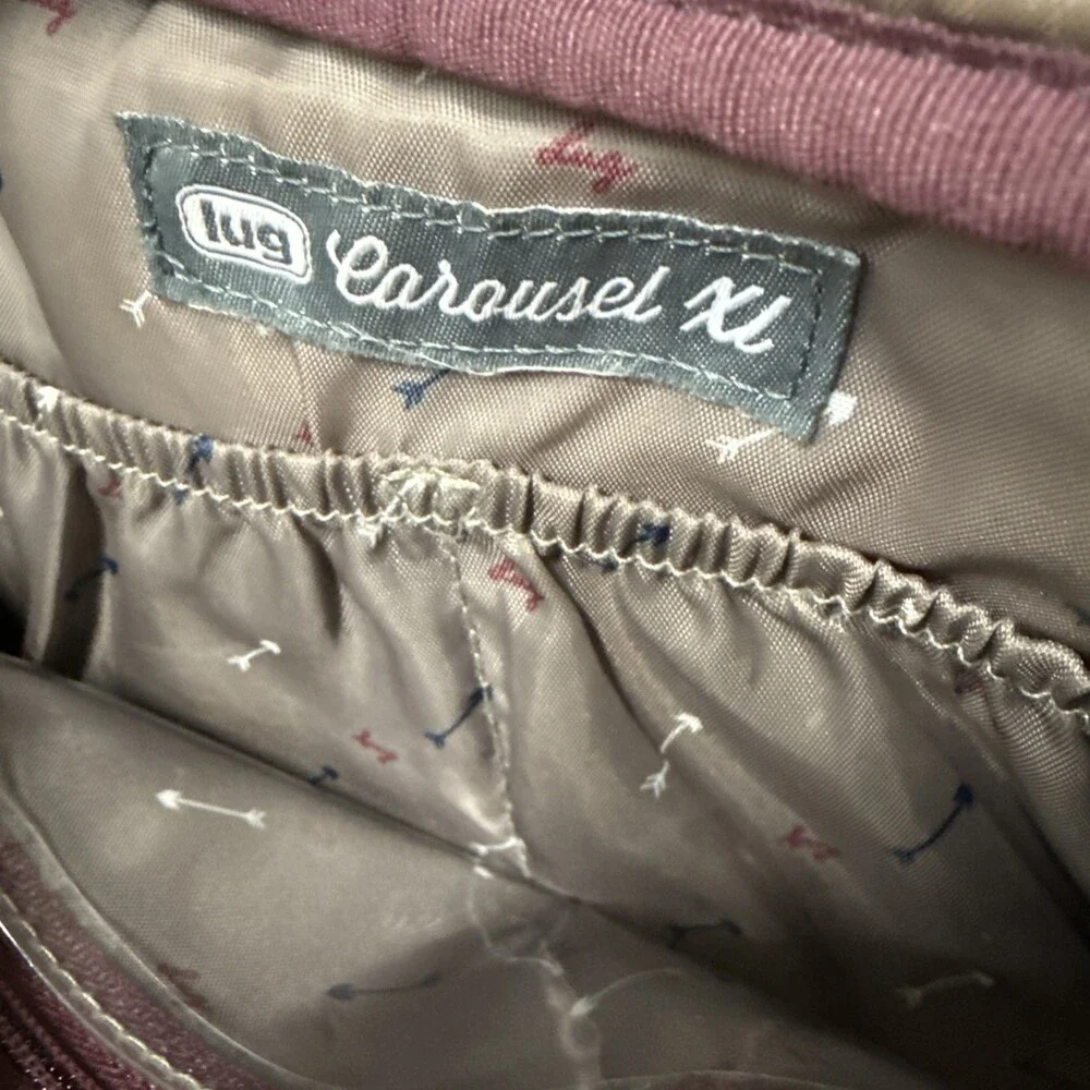 Lug Carousel XL Crossbody Bag Wine Burgundy Eggplant Purple Quilted RFID
